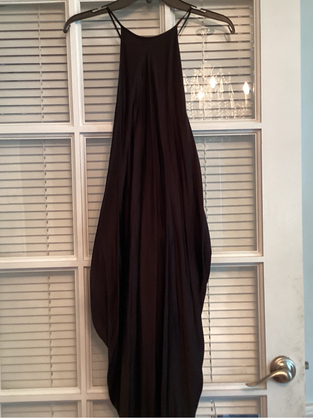 Zara Black Maxi Slip Dress with Spaghetti Straps